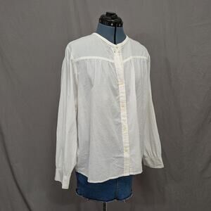 Free Assembly cream cotton button‑front blouse, size XXXL